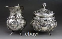 Vintage 1943 Finnish Silver Victorian Style Creamer & Covered Sugar Bowl