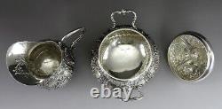 Vintage 1943 Finnish Silver Victorian Style Creamer & Covered Sugar Bowl