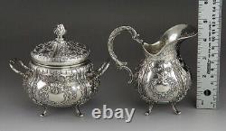 Vintage 1943 Finnish Silver Victorian Style Creamer & Covered Sugar Bowl