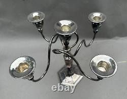 Vintage Antique Victorian Style Silver Plate 5 Light Candelabra Candlestick