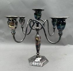 Vintage Antique Victorian Style Silver Plate 5 Light Candelabra Candlestick
