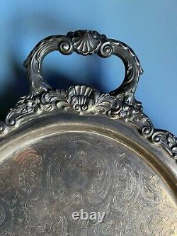 Vintage Poole Silver Company Victorian Style Oval Serving Platter Tray