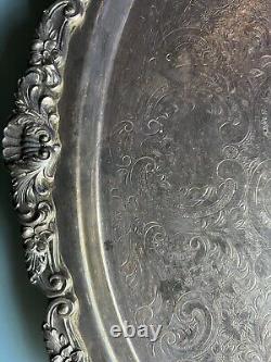 Vintage Poole Silver Company Victorian Style Oval Serving Platter Tray