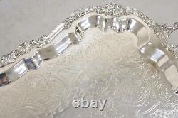 Vintage Sheridan Large Ornate Silver Plated Victorian Style Serving Platter Tray