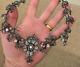 Vintage Victorian Style Necklace 925 Sterling Silver Cz Flower Women Jewelry