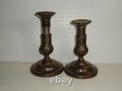 Vintage Victorian Style Silver Plated Telescopic Candle Stick Holders 6 7