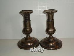 Vintage Victorian Style Silver Plated Telescopic Candle Stick Holders 6 7