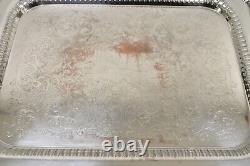 Vintage Victorian Style Silver Plated Twin Handle Ornate 26 Platter Tray