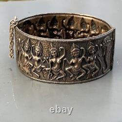 Vintage Victorian revival Silver Plated Bangle. Victorian British Raj style G