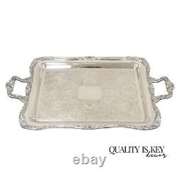 Vintage WM Rogers 290 Silver Plated Ornate Victorian Style Serving Platter Tray