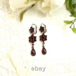 Vintage cascade garnet earrings in Victorian style 230606gR29