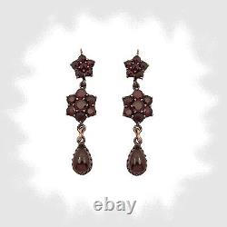 Vintage cascade garnet earrings in Victorian style 230606gR29