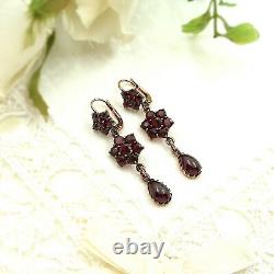 Vintage cascade garnet earrings in Victorian style 230606gR29