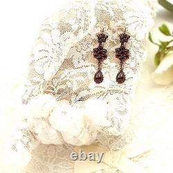 Vintage cascade garnet earrings in Victorian style 230606gR29