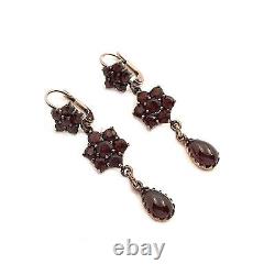 Vintage cascade garnet earrings in Victorian style 230606gR29