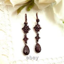 Vintage cascade garnet earrings in Victorian style 230606hR39