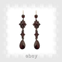 Vintage cascade garnet earrings in Victorian style 230606hR39