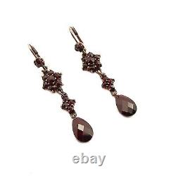 Vintage cascade garnet earrings in Victorian style 230606hR39