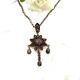 Vintage Garnet Star Flower Necklace In Victorian Style Nm230909