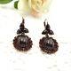 Vintage Oval Garnet Earrings Victorian Style 230926ar24