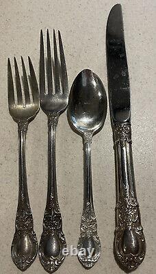 Vtg 1941 Sterling Silver Lunt American Victorian 4 Pc Place Setting No monogram