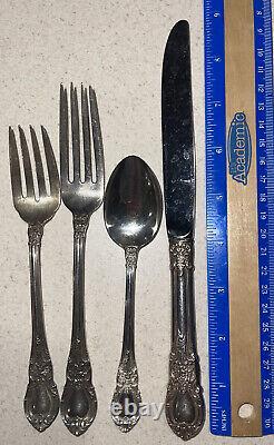 Vtg 1941 Sterling Silver Lunt American Victorian 4 Pc Place Setting No monogram