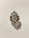 Woman's Victorian Style Blue Topaz Filigree Ring Sterling Silver Fine Jewelry